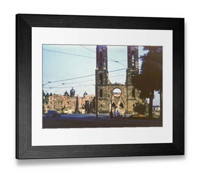 Framed Print : Postplatz with the ruins of the Gothic Sohienkirche