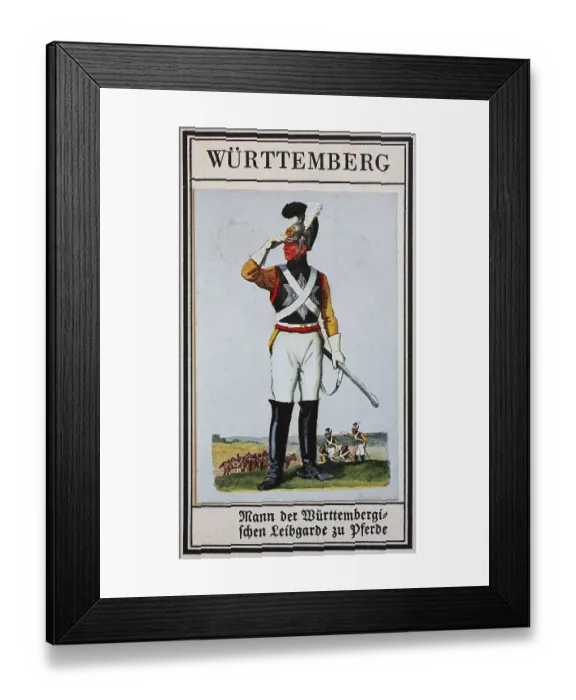 Framed Print : German Uniforms of the 19th century