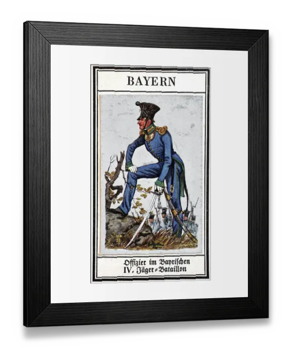 Framed Print : German Uniforms of the 19th century