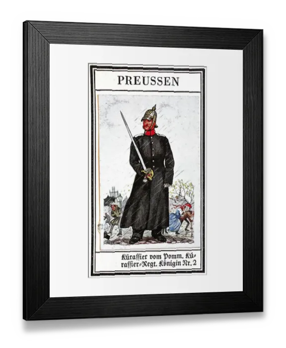 Framed Print : German Uniforms of the 19th century