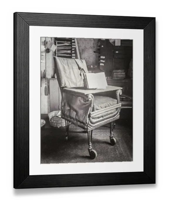 Framed Print : First modern office chair improvised by naturalist Charles Darwin