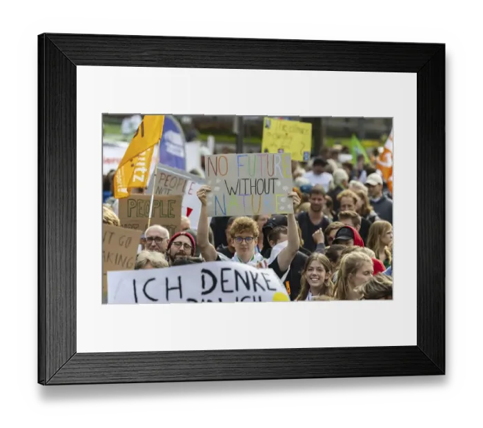 Framed Print : Fridays for Future demonstration on 25 September 2022 in Cologne