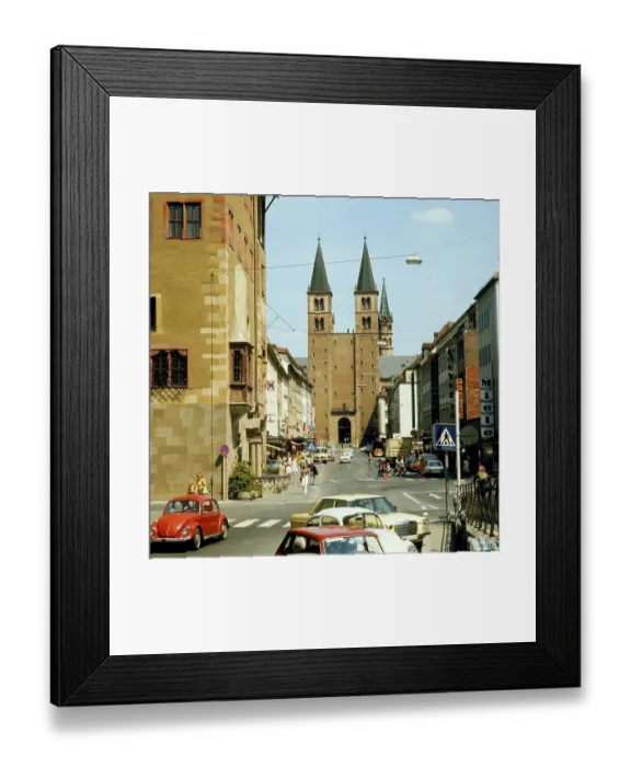 Framed Print : Cathedral Street with St. Kilian's Cathedral