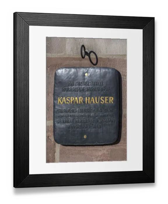 Framed Print : Memorial plaque to Kaspar Hauser Framed Print : Memorial plaque to Kaspar Hauser