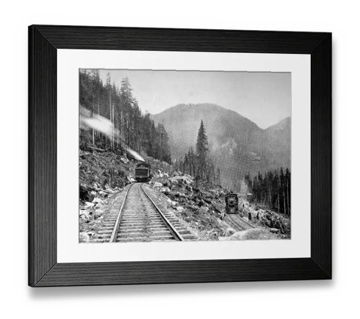 Framed Print : The railway line of the Great Northern Railway at Switch-Back Framed Print : The railway line of the Great Northern Railway at Switch-Back