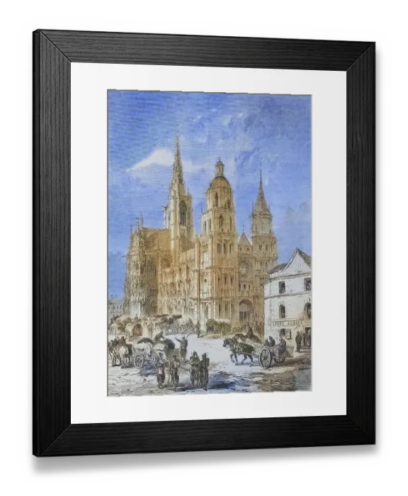 Framed Print : German troops on the cathedral place to Ebreux Framed Print : German troops on the cathedral place to Ebreux