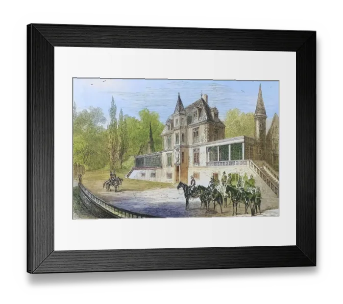 Framed Print : Bellevue Castle near Sedan, meeting between king Wilhelm I and Napoleon III