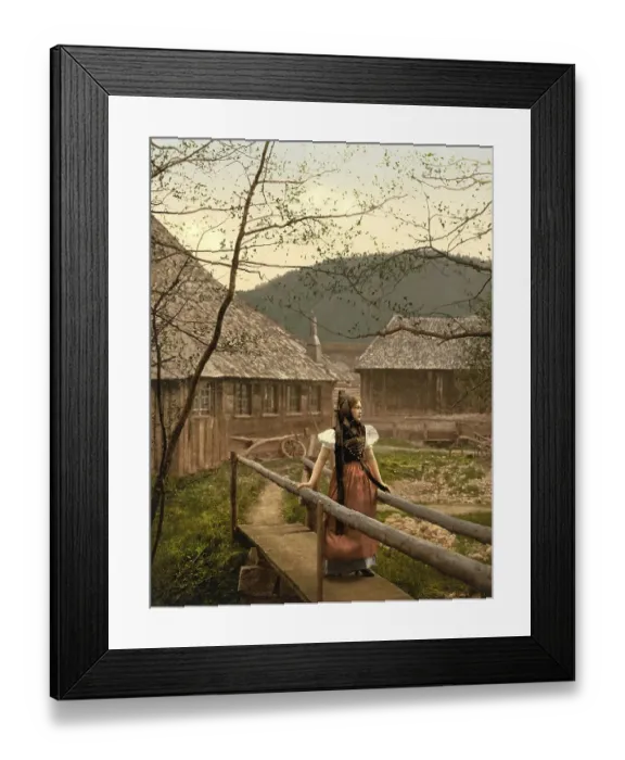 Framed Print : Woman in traditional traditional costume from the Black Forest