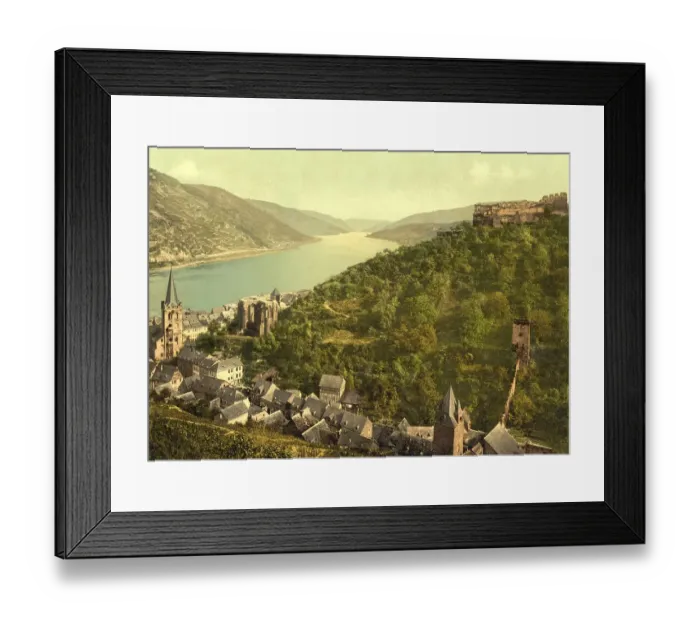 Framed Print : Bacharach and the ruins of Stahleck Castle Framed Print : Bacharach and the ruins of Stahleck Castle