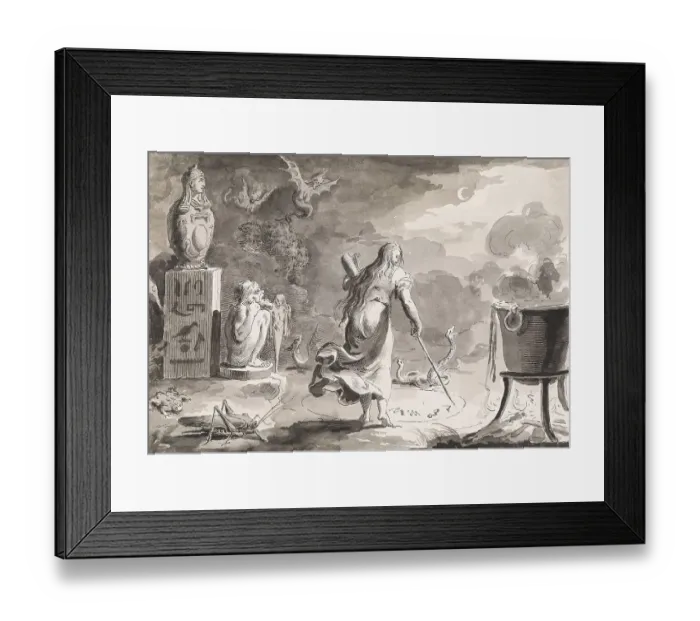 Framed Print : Medea. A woman with her back turned