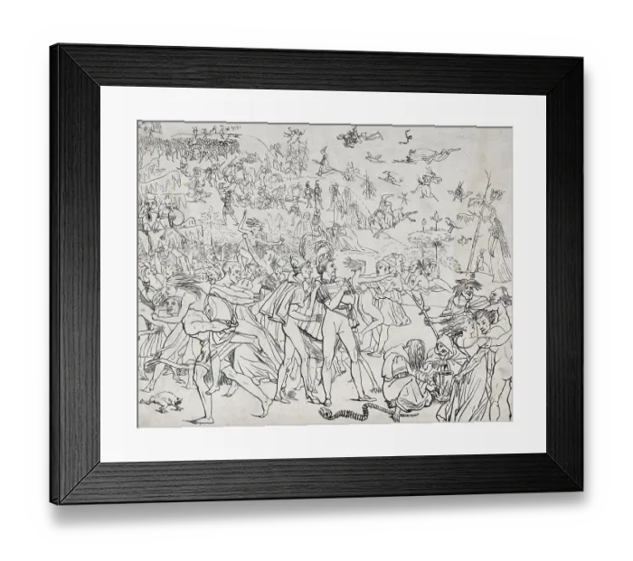 Framed Print : Two men amidst the orgies of a witches sabbath