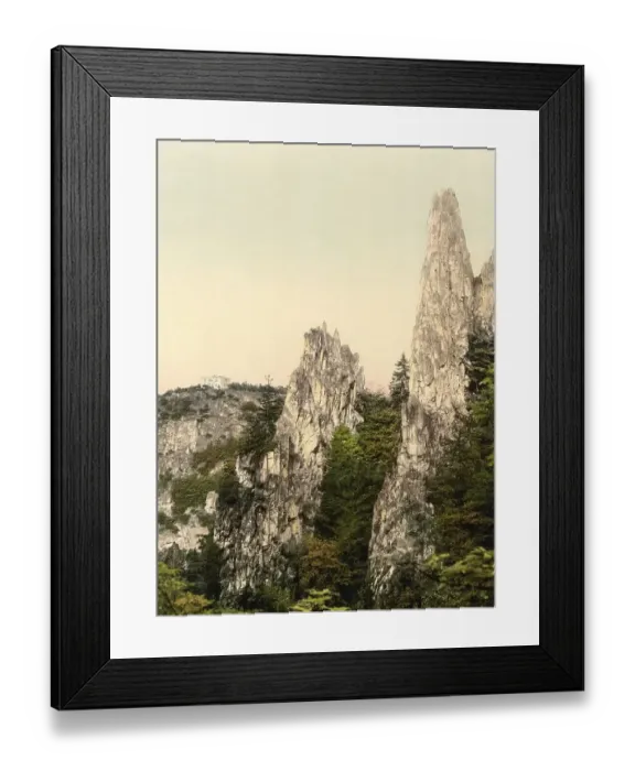 Framed Print : Hirschgrund and the Hexentanzplatz near Bodetal in the Harz Mountains