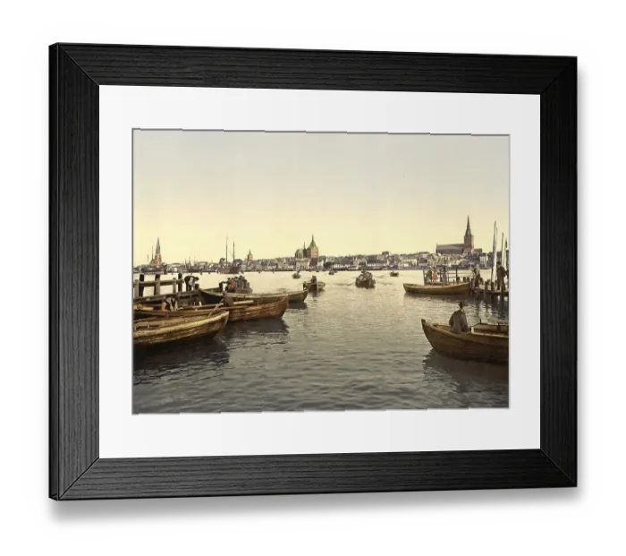 Framed Print : Port and City of Schwerin in Mecklenburg-Western Pomerania