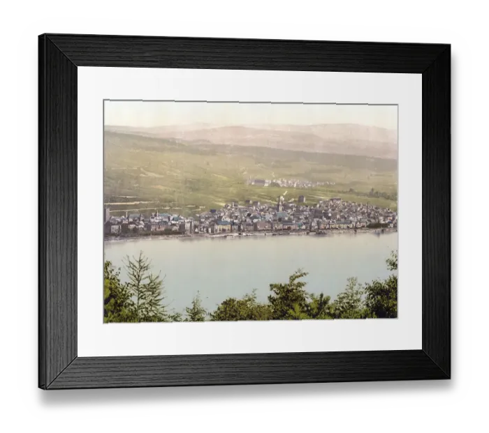 Framed Print : Town of Ruedesheim am Rhein, Hesse, c