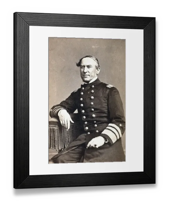 Framed Print : David Glasgow Farragut, Glascoe (July 5) (1801) (August 14) (1870) was a flag officer in the U