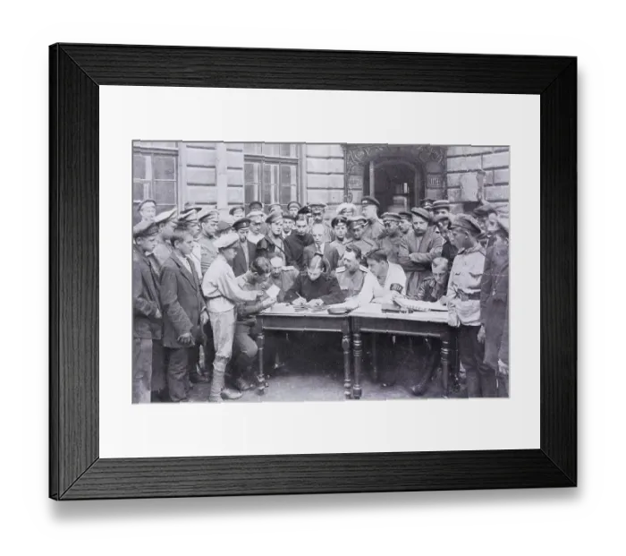 Framed Print : Young volunteers recruiting office
