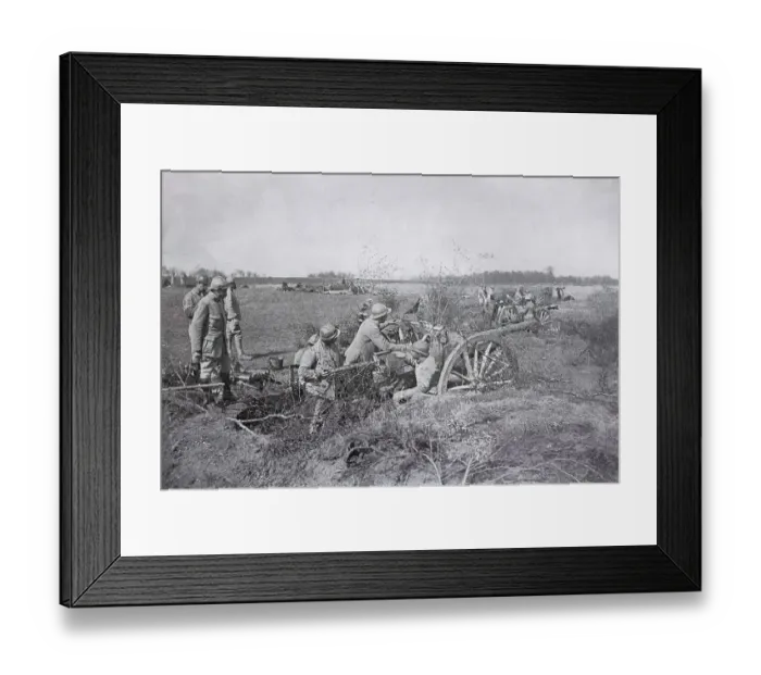 Framed Print : Battery of 75 ready to fire, 1917, France, Europe