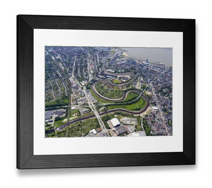 Framed Print : Aerial view of the Geeste estuary Bremerhaven Framed Print : Aerial view of the Geeste estuary Bremerhaven
