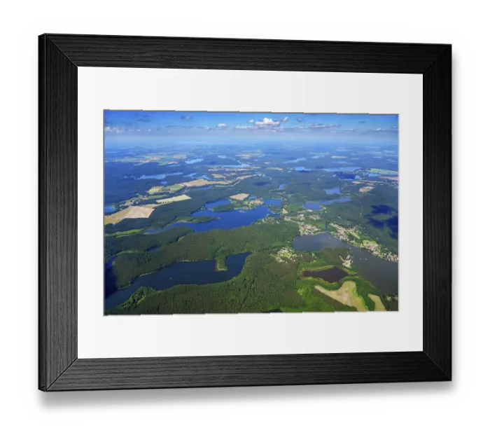 Framed Print : Aerial view of the lake district of Brandenburg Framed Print : Aerial view of the lake district of Brandenburg