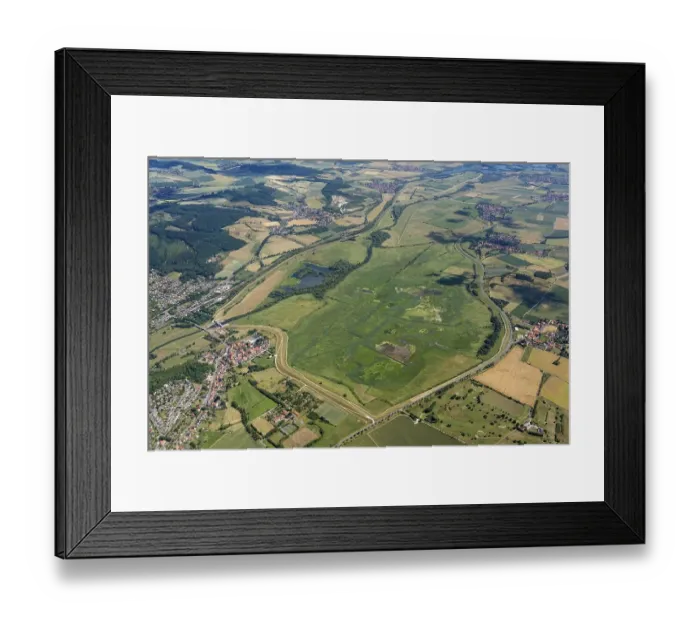 Framed Print : Aerial photograph Leineniederung Salzderhelden