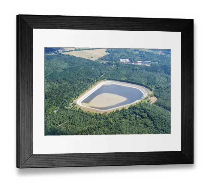 Framed Print : Aerial view of Geesthacht pumped storage basin