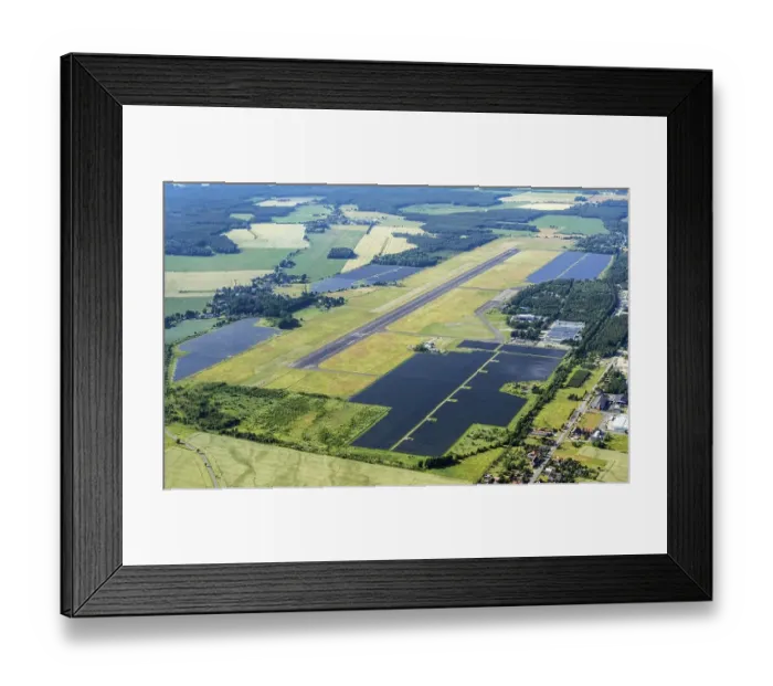 Framed Print : Aerial view of Rothenburg Goerlitz airfield