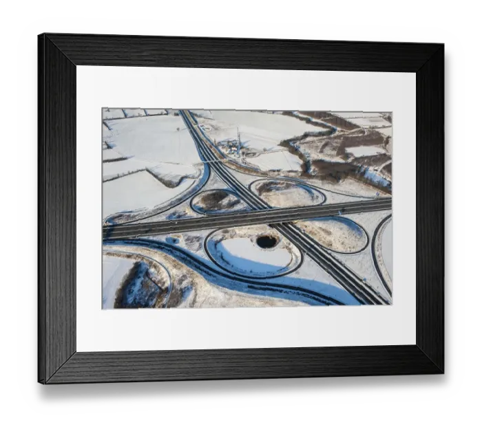 Framed Print : Aerial view of the Luebeck motorway junction
