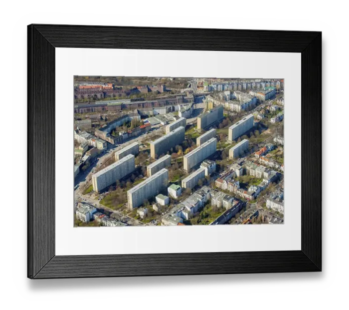 Framed Print : Aerial view of the Grindel high-rise buildings
