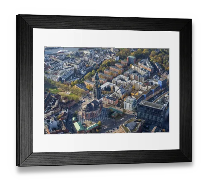 Framed Print : Aerial view of the residential area around the Michel