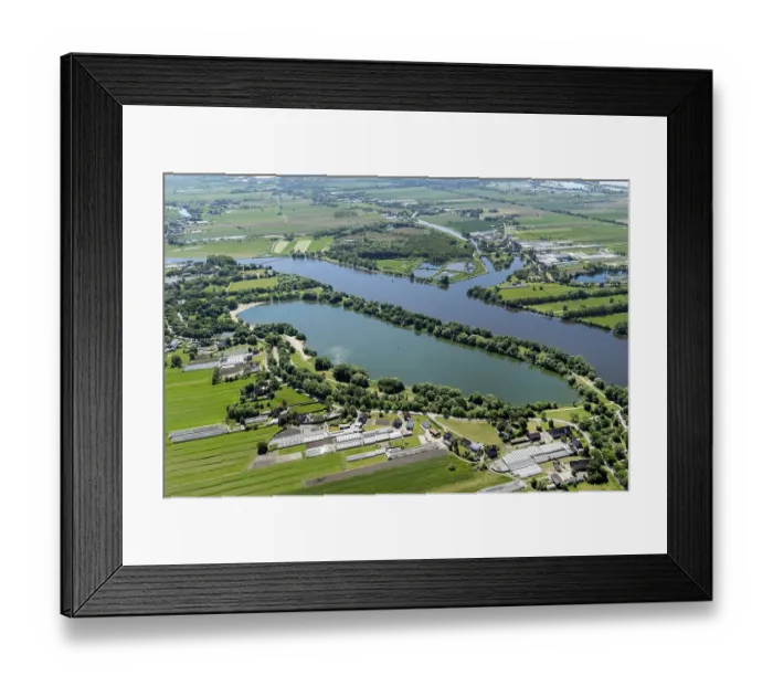 Framed Print : Aerial view of Eichbaumsee, reopening after 15-year bathing ban due to blue-green algae Framed Print : Aerial view of Eichbaumsee, reopening after 15-year bathing ban due to blue-green algae