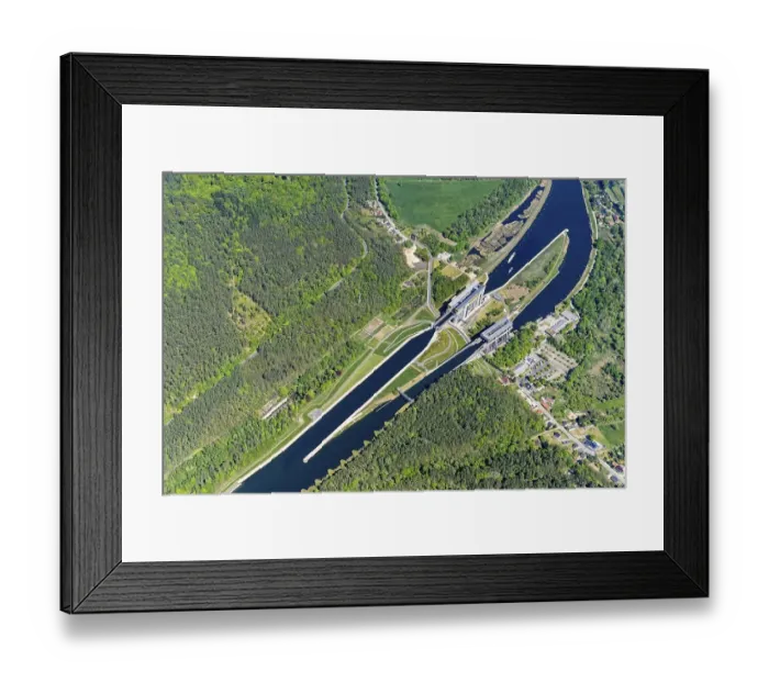Framed Print : Aerial view of the Niederfinow boat lift