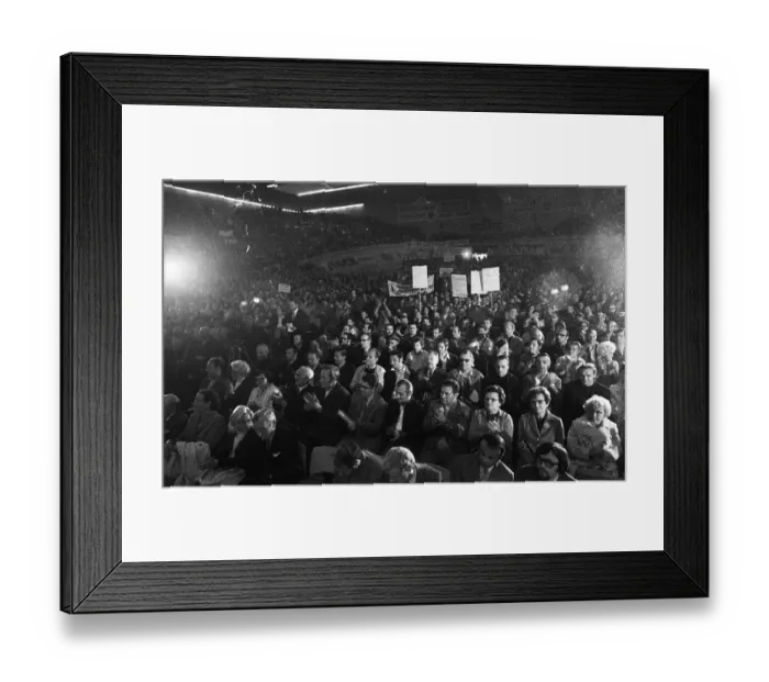 Framed Print : Rally of the Chemical, Paper and Ceramics Workers Union in the collective bargaining dispute on 16