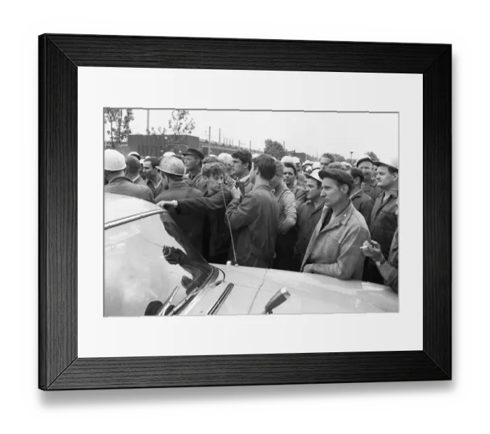 Framed Print : The spontaneous strikes, here at the Bochumer Verein (Krupp) l in Bochum on 15