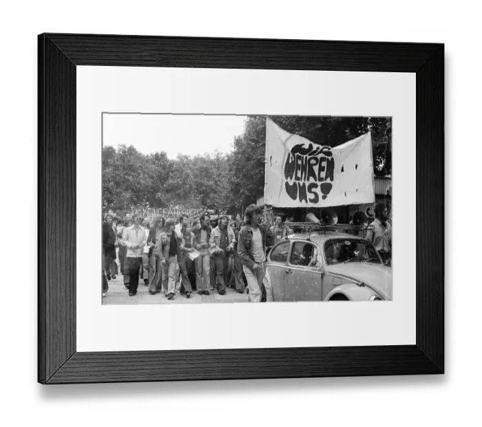 Framed Print : Demonstration of the Communist League of West Germany (KBW) against fare increases on 28