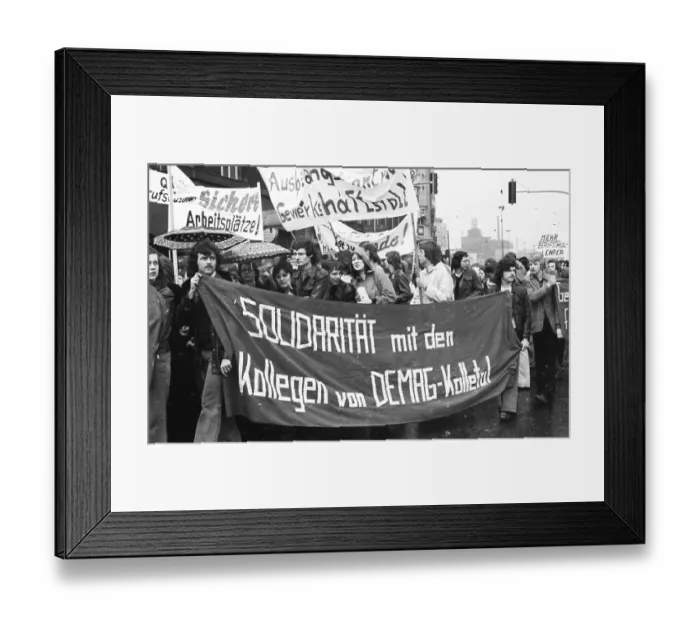 Framed Print : Demonstration of 30, 000 of the DGB youth against unemployment and better vocational training on 19