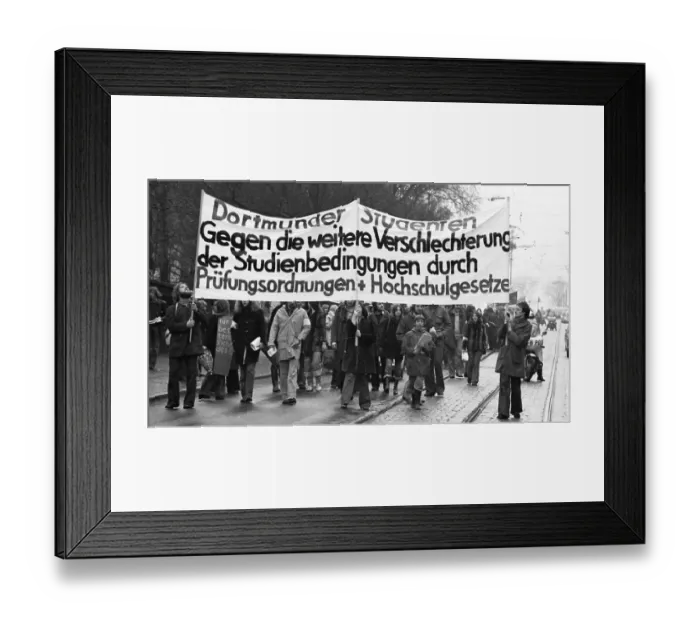 Framed Print : Students at Dortmund University demonstrated on 30