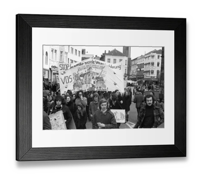 Framed Print : Students, mostly from universities in North Rhine-Westphalia