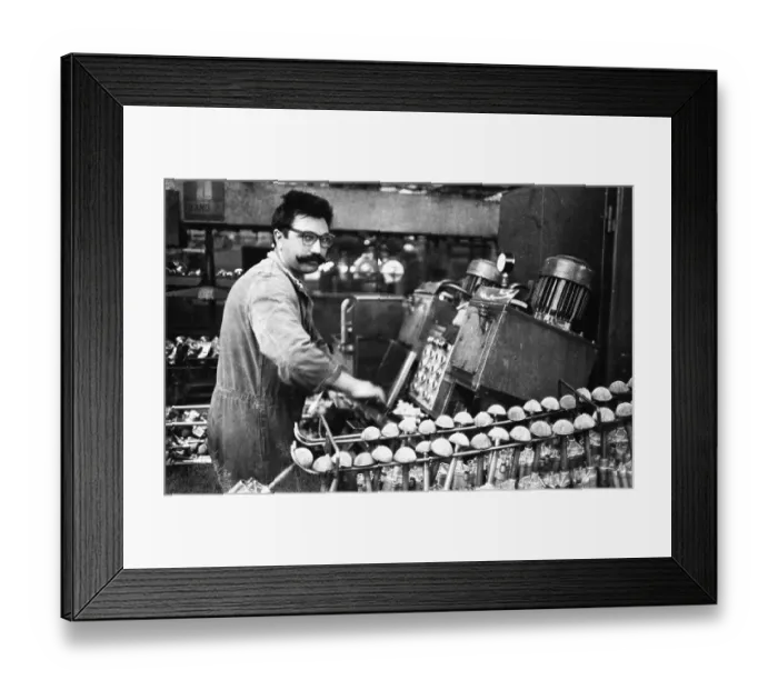 Framed Print : Production of engines, axles and other car manufacturing parts at the Opel plant in Bochum