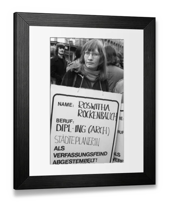 Framed Print : People affected by the Radical Decree and their friends demonstrated against occupational bans 02