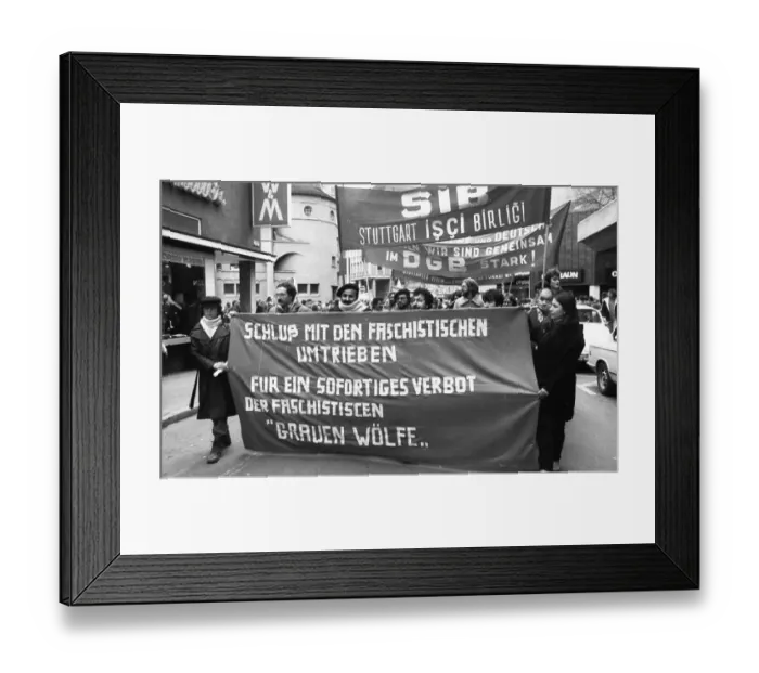 Framed Print : People affected by the Radical Decree and their friends demonstrated against occupational bans 02 Framed Print : People affected by the Radical Decree and their friends demonstrated against occupational bans 02