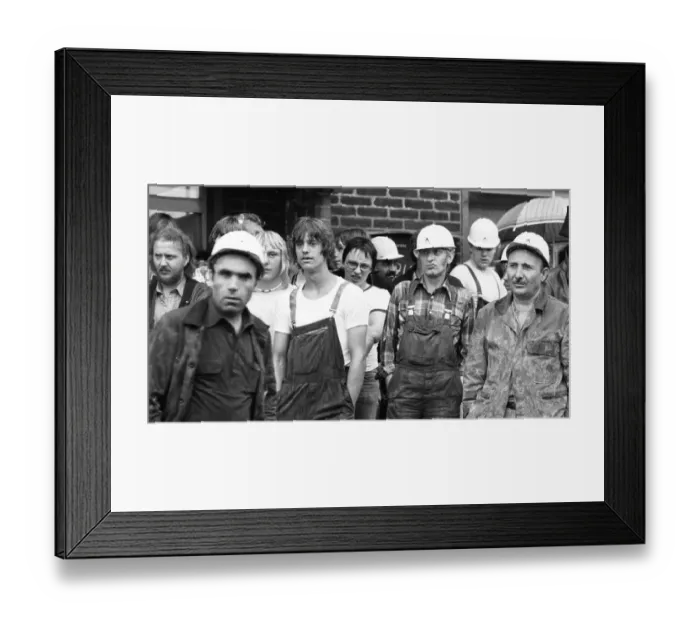 Framed Print : Warning strike at Thyssen by IG Metall to preserve co-determination on 30