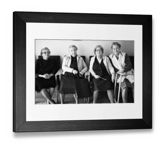 Framed Print : Resident and operation of an old people's home of the AWO (Arbeiterwohlfahrt) on 07