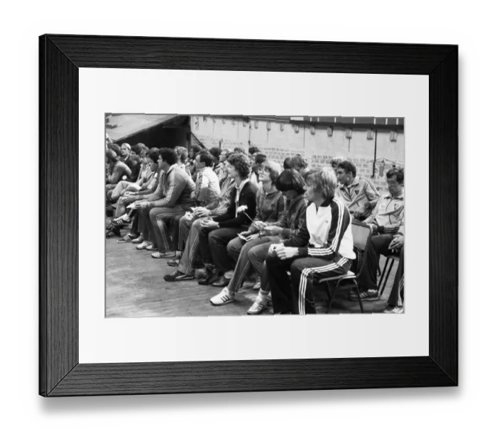 Framed Print : The Yes and No to the 1980 Moscow Olympics brought protesters to the Westfalenhalle on 20