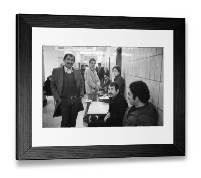 Framed Print : Large crowd of unemployed people at the labour office on 23