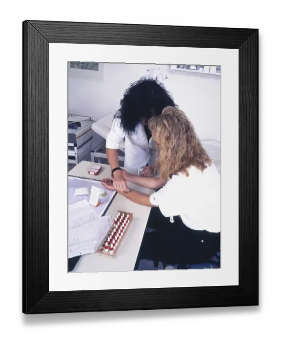 Framed Print : Preventive care in a GP practice