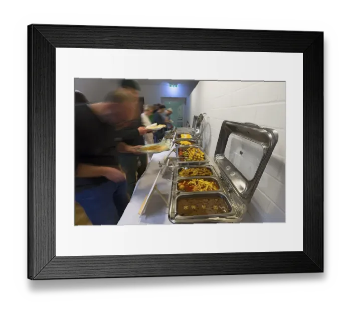 Framed Print : Guests at the Persian buffet at a party Framed Print : Guests at the Persian buffet at a party