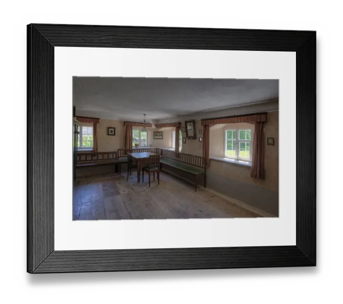 Framed Print : Old living room of a farm, Franconian Open Air Museum