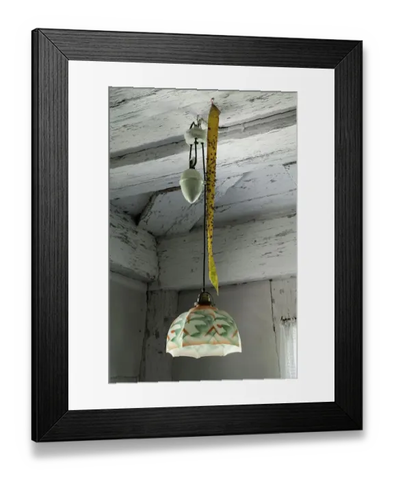 Framed Print : Strips of honey with flies on a lamp in the living room in the shepherds house Framed Print : Strips of honey with flies on a lamp in the living room in the shepherds house