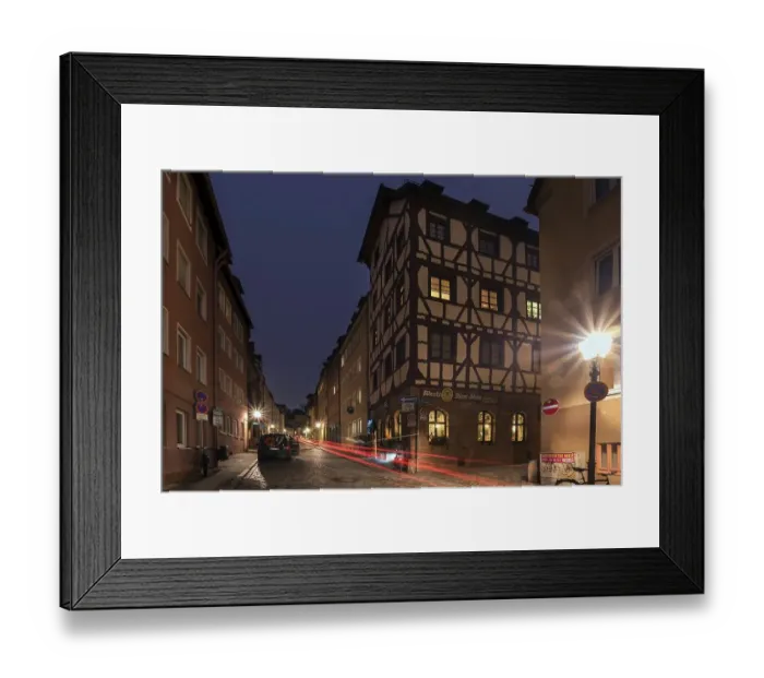 Framed Print : Historic Alstadtstrasse illuminated at night