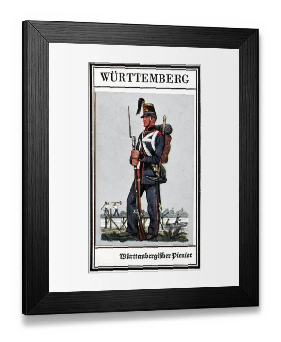 Framed Print : German uniforms of the 19th century